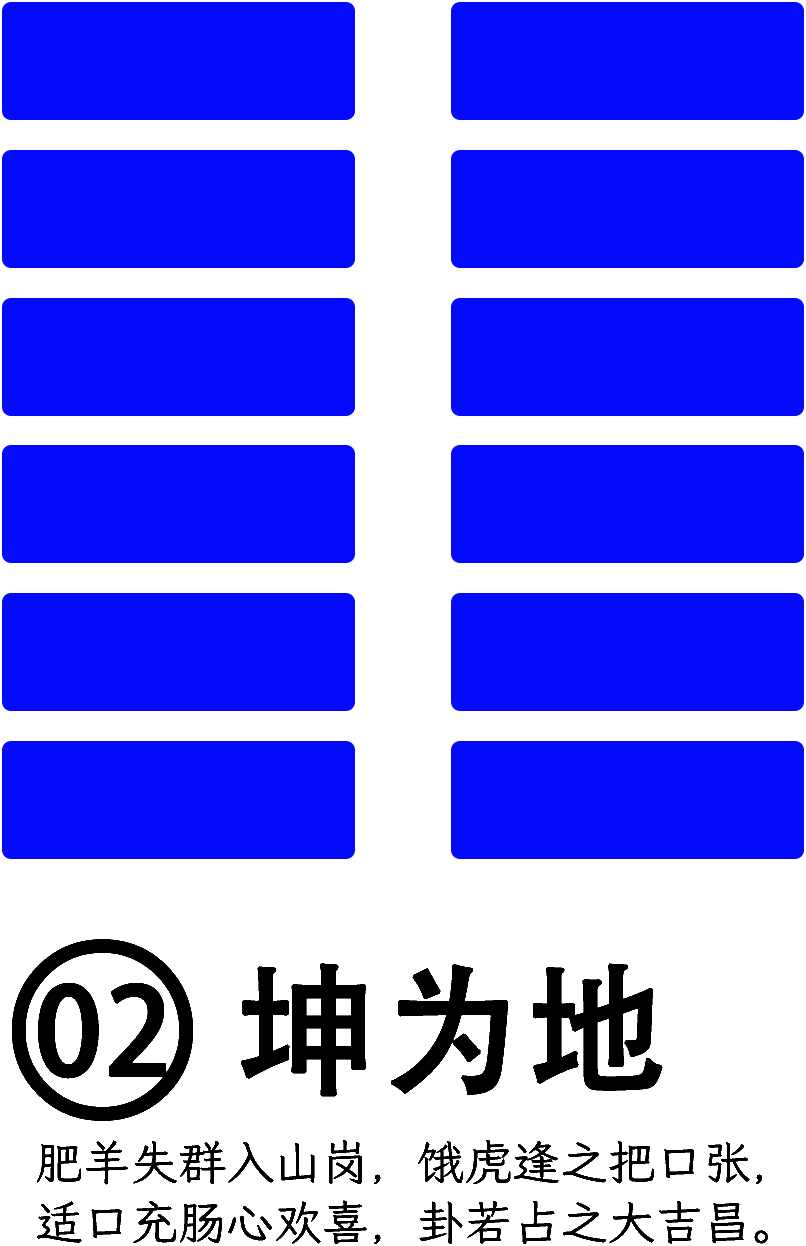 第2卦：坤 坤为地 坤上坤下